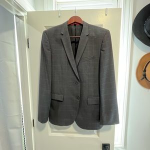 Hugo Boss Grey Suit With Blue Window Pane - image 1